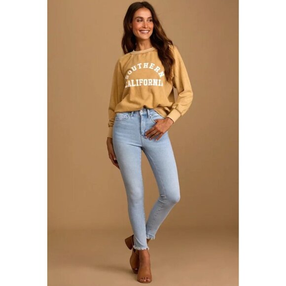 FREE PEOPLE Havana Blue Split Hem High Rise Jeggings Jeans Sz 27 NEW with tags - Picture 1 of 5